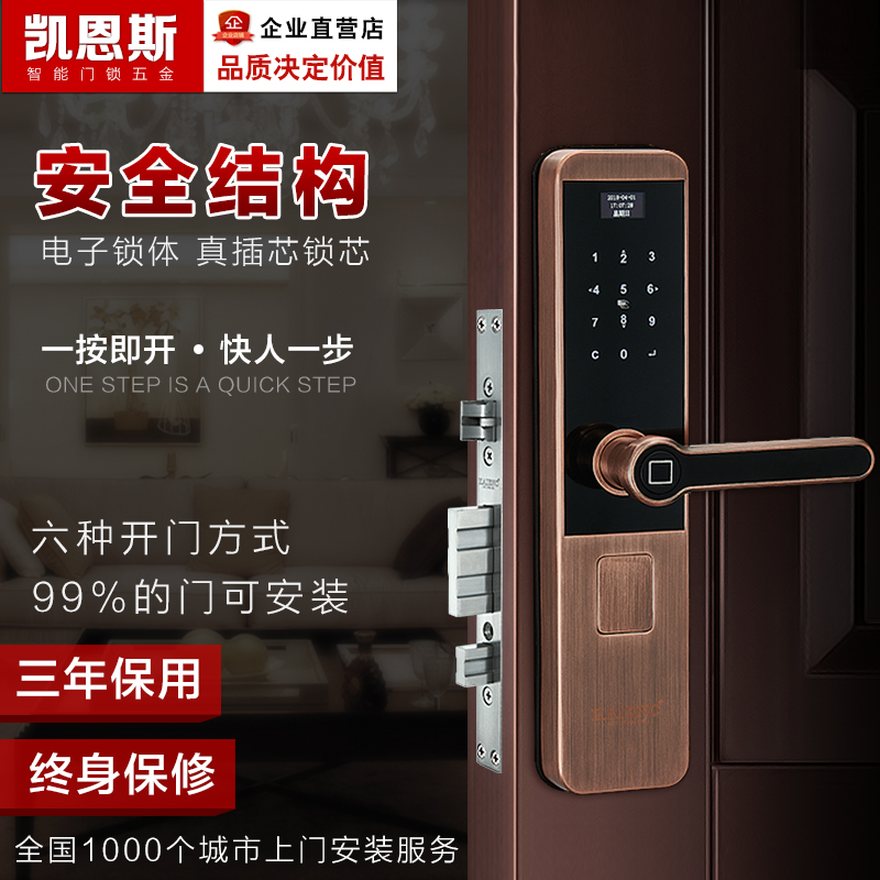 指纹锁 智能锁安全吗 凯恩斯指纹锁厂家供应图1