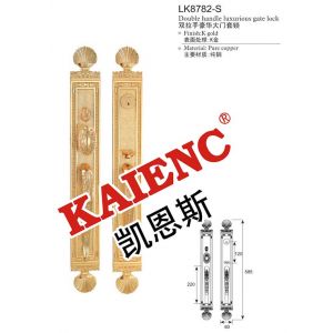 广东凯恩斯爱马仕LK87欧式纯铜大门锁 别墅仿古全铜锁厂家图3
