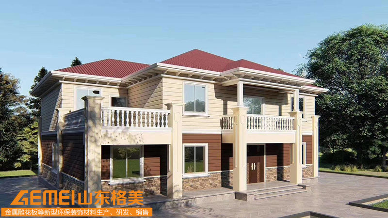 青海共和县卖金属雕花板单钩木纹系列用于岗亭别墅装修成本低图2