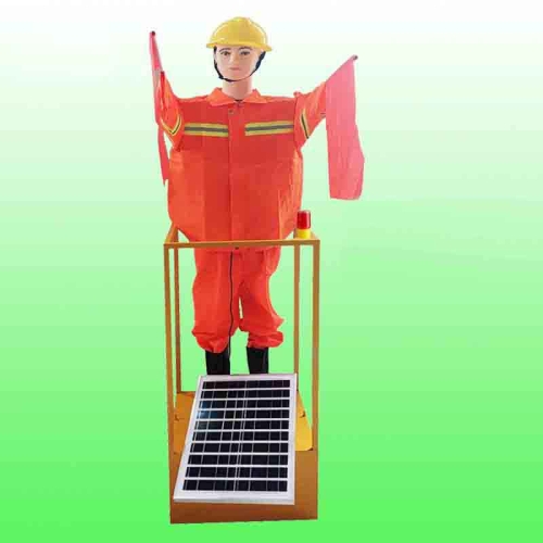 福鼎市道路施工上下摇旗假人 太阳能保通机器人包邮